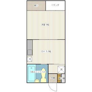 マンション・ミヤコ(1DK/2階)の間取り写真