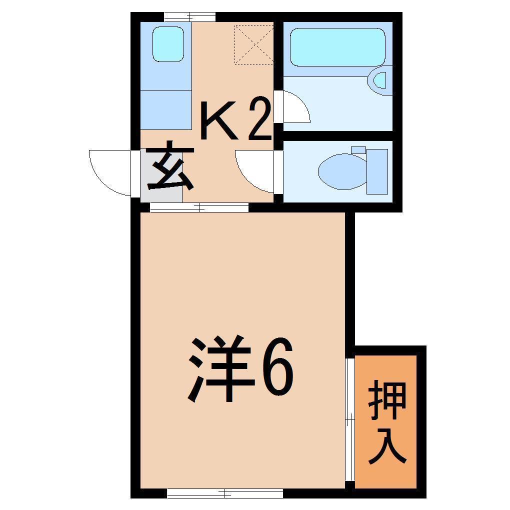 KIコーポ(1K/1階)の間取り写真