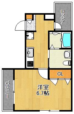 メゾン ボヌール(1K/3階)の間取り写真