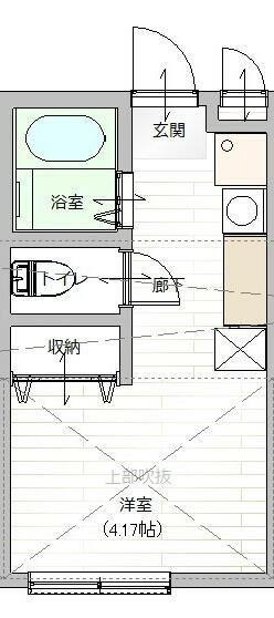 フォレストハウス船橋(1SK/1階)の間取り写真