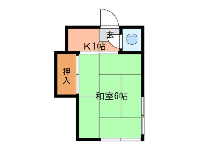 桜荘(1K/2階)の間取り写真