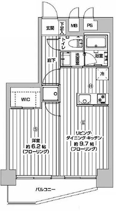 ライオンズマンション田端(1LDK/7階)の間取り写真