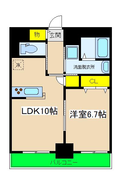 FOREST YOKOHAMA(1LDK/10階)の間取り写真