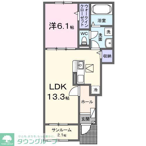 ユングフラウ オオタ(1LDK/1階)の間取り写真