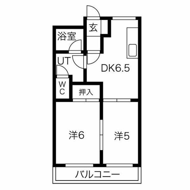 スプリング岩崎II(2DK/1階)の間取り写真