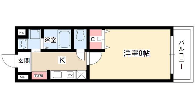 タウンライフ朝日が丘(1K/3階)の間取り写真