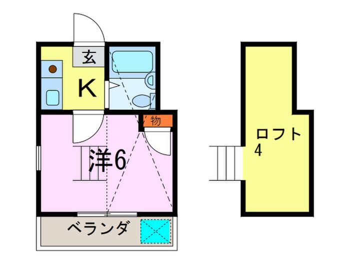 第7小野ハイム(1K/2階)の間取り写真