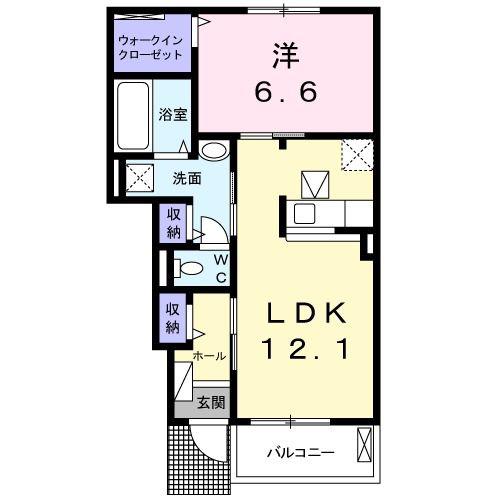 ベル グラース(1LDK/1階)の間取り写真