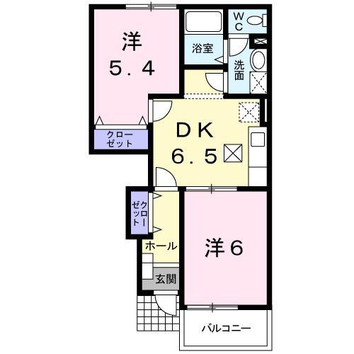 リーオ・ピーノ(2DK/1階)の間取り写真