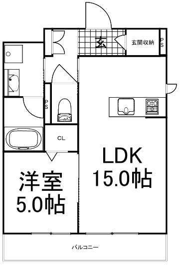 SHAMAISON SOLEIL(1LDK/2階)の間取り写真