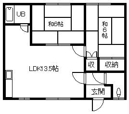 清水マンション C(2LDK/1階)の間取り写真