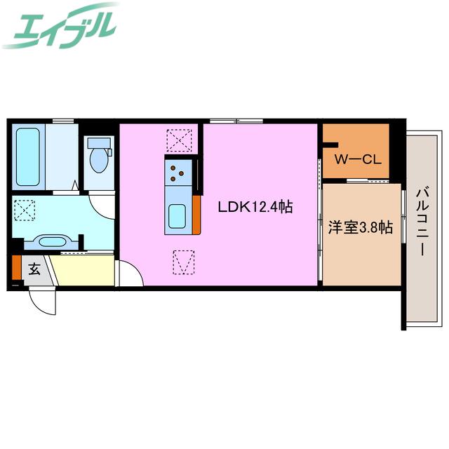 グランメール伊倉(1LDK/1階)の間取り写真