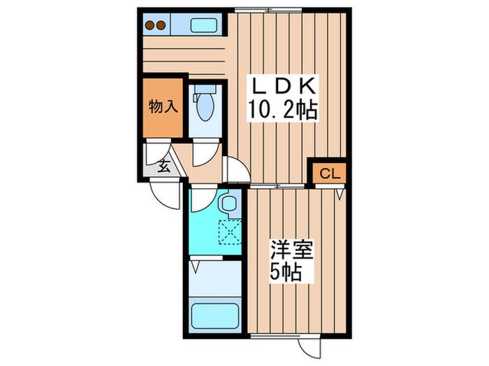 リーガル月寒(1LDK/2階)の間取り写真