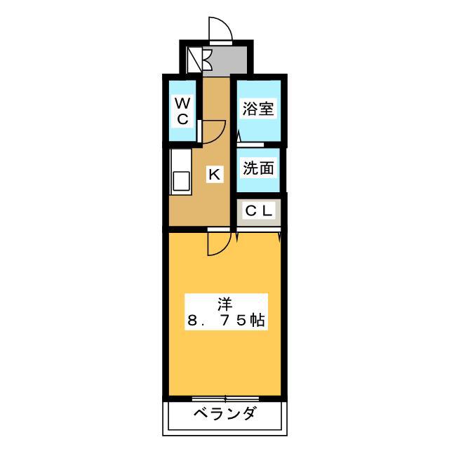 ル・レーヴ安西(1K/4階)の間取り写真