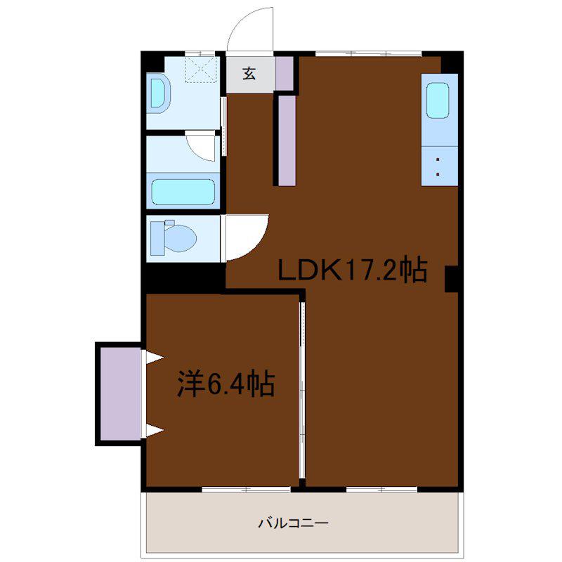 コウエイビル(1LDK/4階)の間取り写真