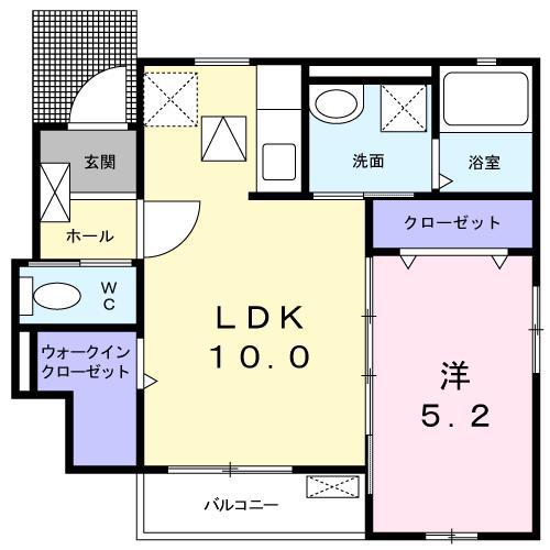 サンビームIII(1LDK/1階)の間取り写真