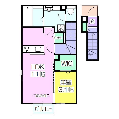 REGALO(1LDK/2階)の間取り写真