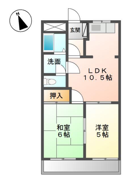 グランドハイム(2LDK/1階)の間取り写真