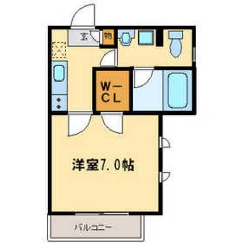 アークあかつき(1K/1階)の間取り写真
