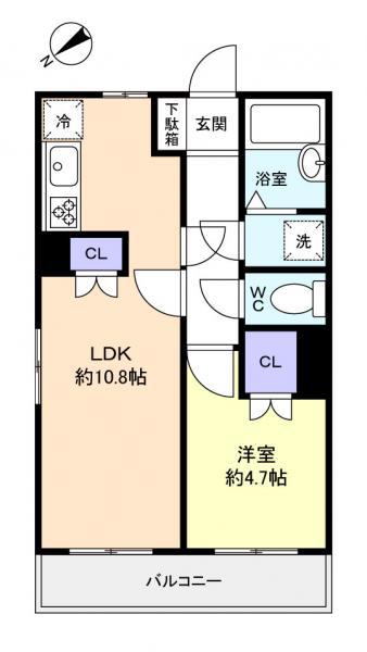 西船橋駅前パーク・ホームズ(1LDK/7階)の間取り写真
