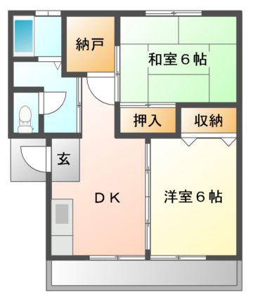 KAMIKENAP(2SDK/2階)の間取り写真