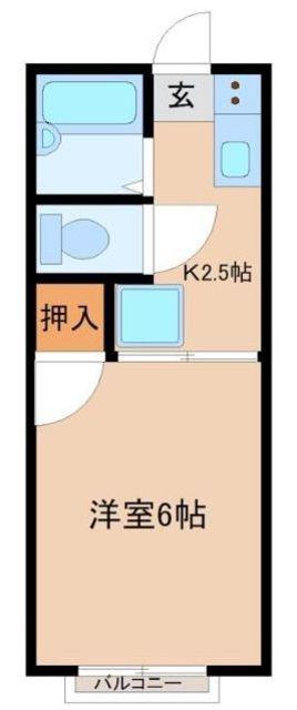 メゾンゴールド(1K/2階)の間取り写真