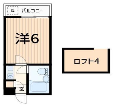 ジュネパレス柏第54(1K/1階)の間取り写真