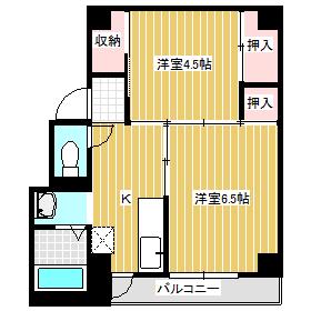 ヴィラナリー上道1号棟(2K/5階)の間取り写真