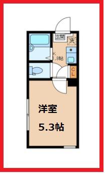 ボンズ小台(1K/3階)の間取り写真