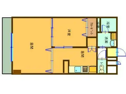 エクセラントメゾン与次郎II(1LDK/3階)の間取り写真