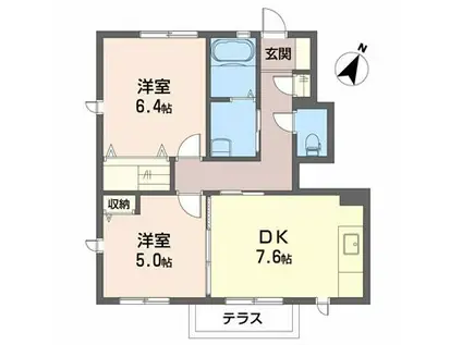 シャーメゾン・ボナール(2DK/1階)の間取り写真