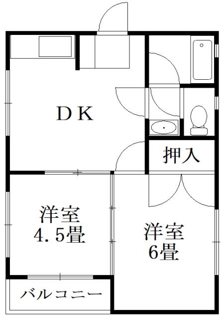 シトラスーエス(2DK/2階)の間取り写真