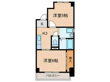 メセナ平成(2K/3階)の間取り写真