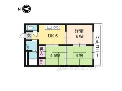 第2長栄マンション(3DK/4階)の間取り写真