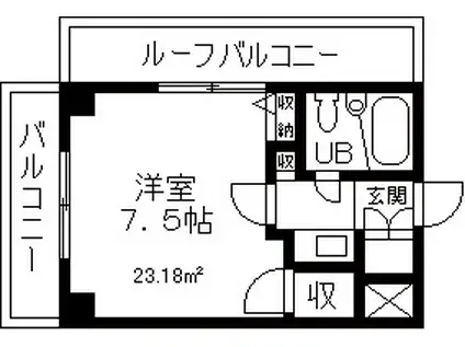 綱島ダイヤモンドパレス(1K/3階)の間取り写真