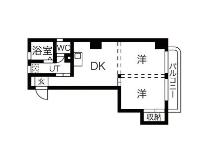 プレズ名古屋徳川(2DK/6階)の間取り写真
