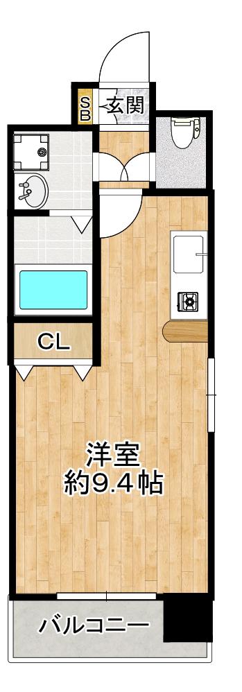 エクセレント上新16(ワンルーム/11階)の間取り写真