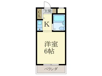 ソレール丸橋(1K/4階)の間取り写真