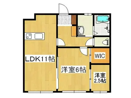 ウィルゴー(1SLDK/1階)の間取り写真