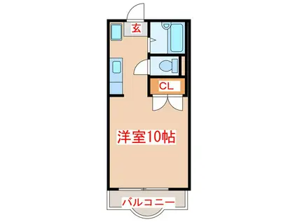 PRIMAVERA USUKI(ワンルーム/1階)の間取り写真