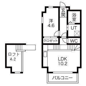 グランフォート新瑞橋(1SLDK/2階)の間取り写真