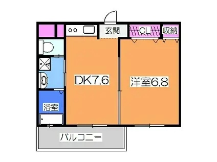 MSONE(1DK/3階)の間取り写真