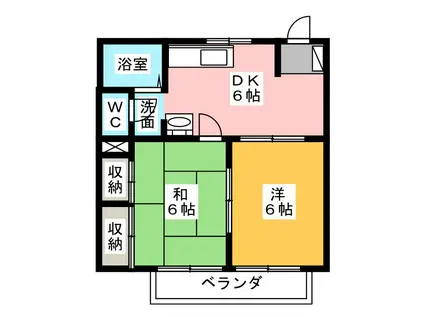 天竜浜名湖鉄道 桜木駅(静岡) 徒歩19分 2階建 築29年(2DK/2階)の間取り写真
