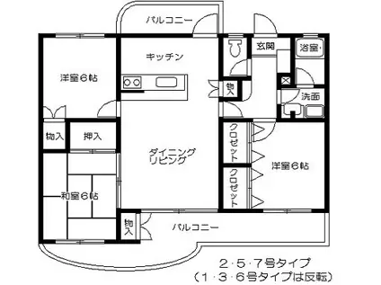 ピノ津丸(3LDK/2階)の間取り写真