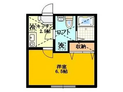 フローライト日吉(1K/1階)の間取り写真