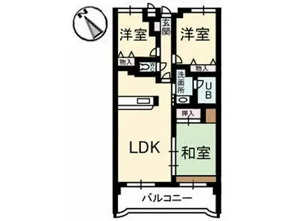 カーサ古江(3LDK/5階)の間取り写真
