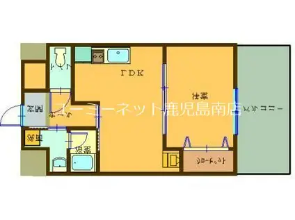 SAI宇宿(1LDK/8階)の間取り写真
