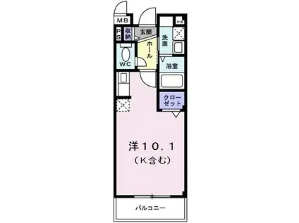 レジデンスひらお(ワンルーム/3階)の間取り写真