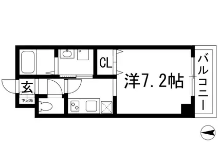 セイバリー仁川(ワンルーム/3階)の間取り写真