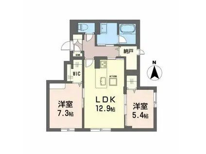 シャーメゾン大龍II(2LDK/1階)の間取り写真